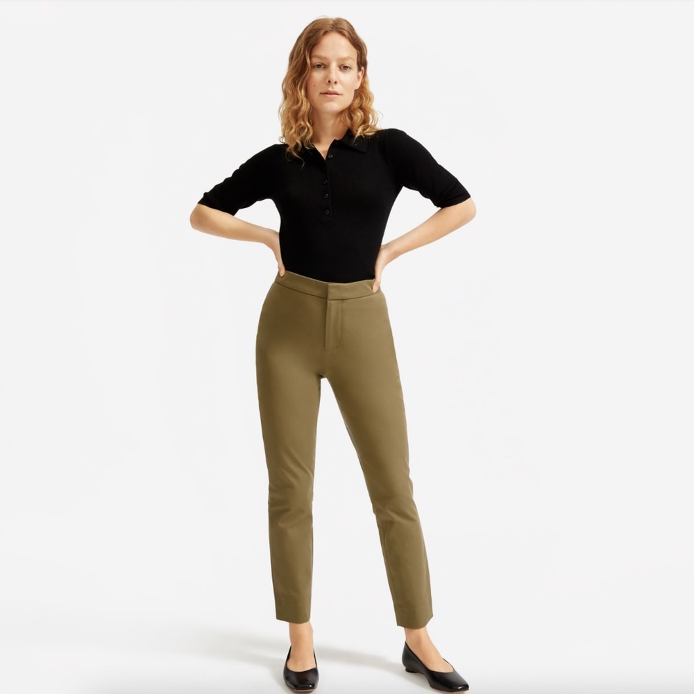 Everlane Blue Stretch Cigarette Pants